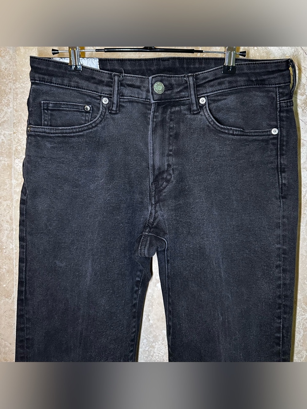 H&M 32W Men's Slim Straight Jeans in Washed Black